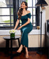 Bodycon Deep Neck Sleeve Detailed Dress